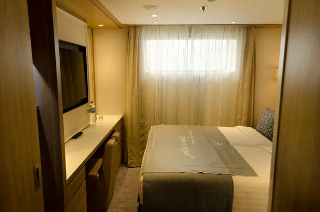 A riverview stateroom aboard Viking River Cruises' Viking Hemming, sailing Portugal's Douro River. Photo © 2014 Aaron Saunders