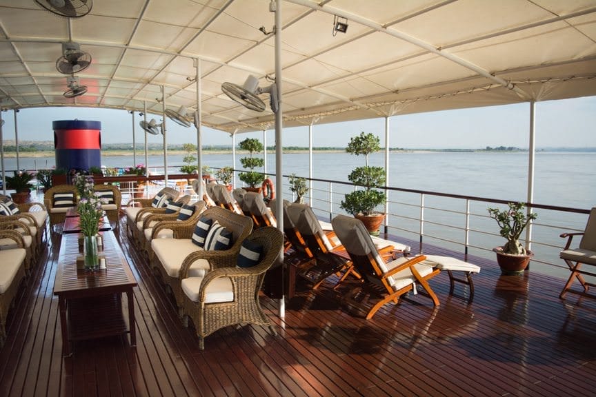 Relaxing out on the sun deck aboard Viking Mandalay. Photo © 2015 Aaron Saunders