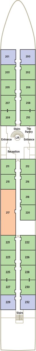 Crystal Debussy, Deck 2. Illustration courtesy of Crystal Cruises.