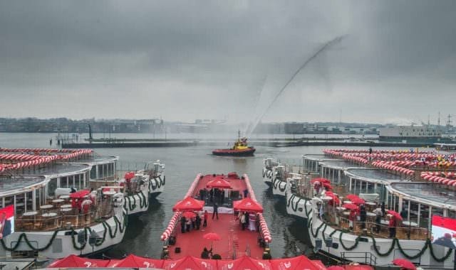 Viking Longships christening ceremonies last week in Amsterdam.