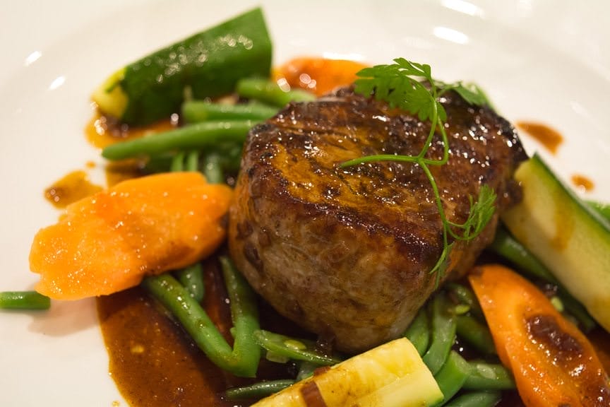 Cuisine onboard ha been excellent.. Photo © 2016 Aaron Saunders