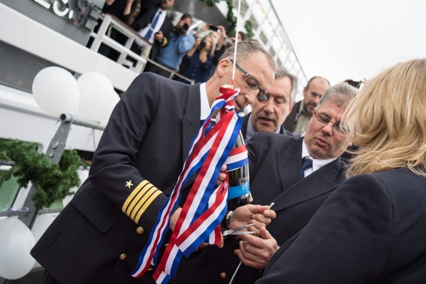 Prepping the ship for its long-awaited introduction day. Photo © 2016 Aaron Saunders