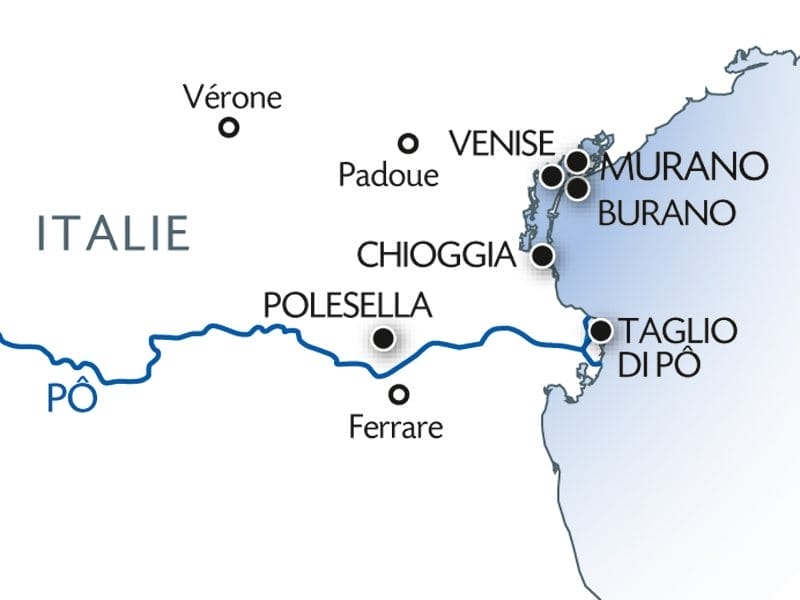 CroisiEurope's voyages along the Po River sail into the heart of Italy - from Venice. Illustration courtesy of CroisiEurope.