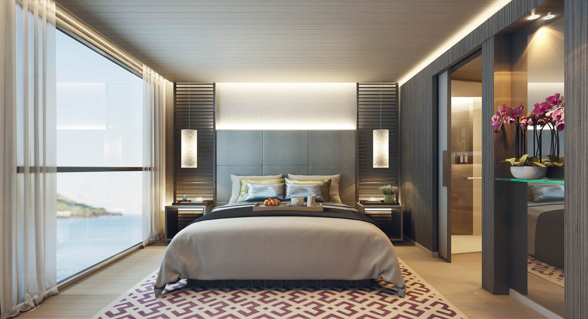 Scenic Aura's staterooms reflect the casual elegance Scenic is known for. Rendering courtesy Scenic