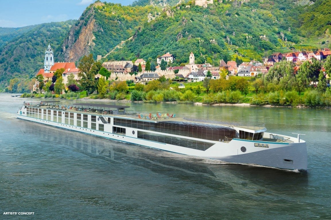 Crystal is introducing its first four purpose-built river cruise ships to the waters of Europe next year. Rendering courtesy of Crystal River Cruises.