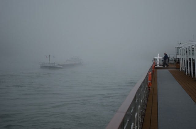 A Foggy Day on the Rhine: temperatures here can fluctuate pretty wildly due to the north-south orientation of these runs. It should be noted that this photo was taken in early December; fog isn't all that likely in July! Photo © 2013 Aaron Saunders