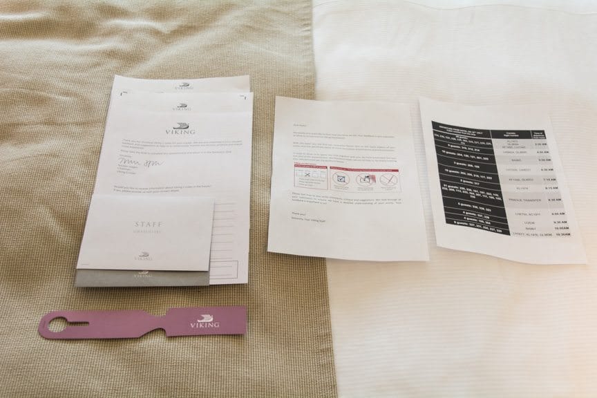 Although our cruise tour isn't over, our river cruise is coming to an end: disembarkation forms were handed out this morning, along with the guest questionnaire. Photo ©  2016 Aaron Saunders