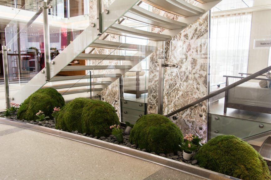 There's also a neat living garden at the base of the staircase, on Deck 2. Photo ©  2016 Aaron Saunders
