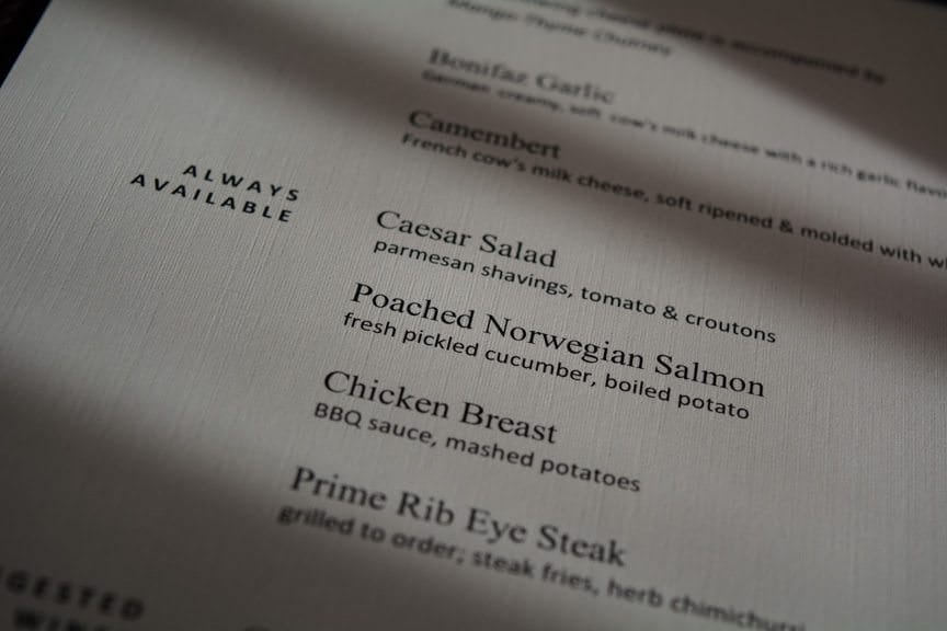 For dinner tonight, I had the "Tor Hagen" - which I've taken to calling the Poached Norwegian Salmon, a favorite of Viking's Chairman, Torstein Hagen. Photo © 2016 Aaron Saunders
