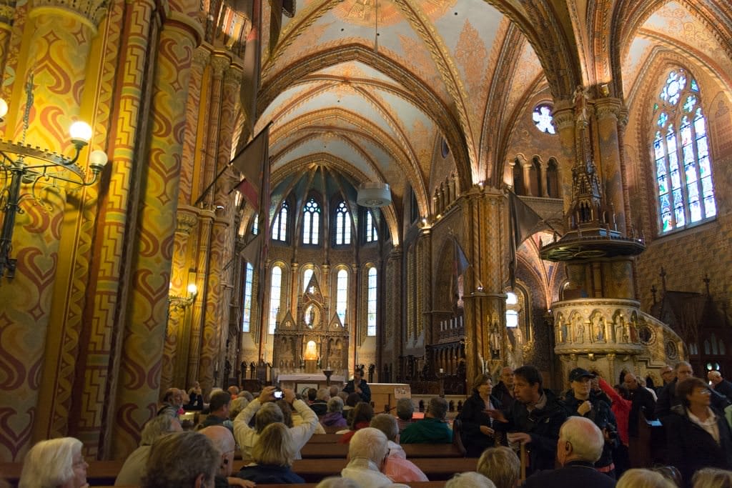 Inside the Matthias Church: crowded but spectacular. Photo ©  2016 Aaron Saunders