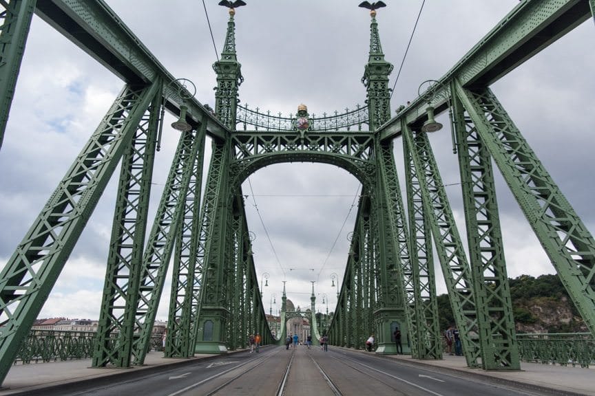 Two unusual occurences: one, the bridge was closed for repairs, allowing pedestrians to walk along the bridge deck. Photo © 2016 Aaron Saunders