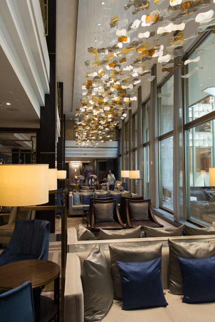 The lobby of the Budapest Hilton is quite attractive. Sadly, most rooms haven't had similar updates yet. Photo © 2016 Aaron Saunders