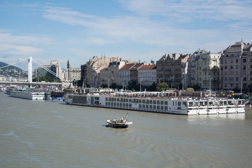 A trio of Viking's docked along the Danube today. Photo © 2016 Aaron Saunders