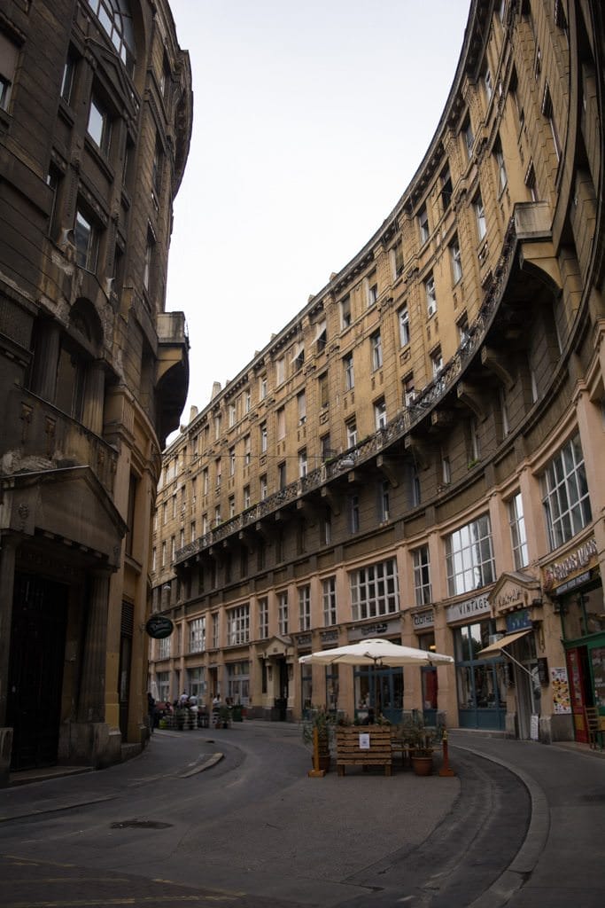 More wandering: just outside of the Altantisz Book Island is this picturesque streetscape. Photo © 2016 Aaron Saunders