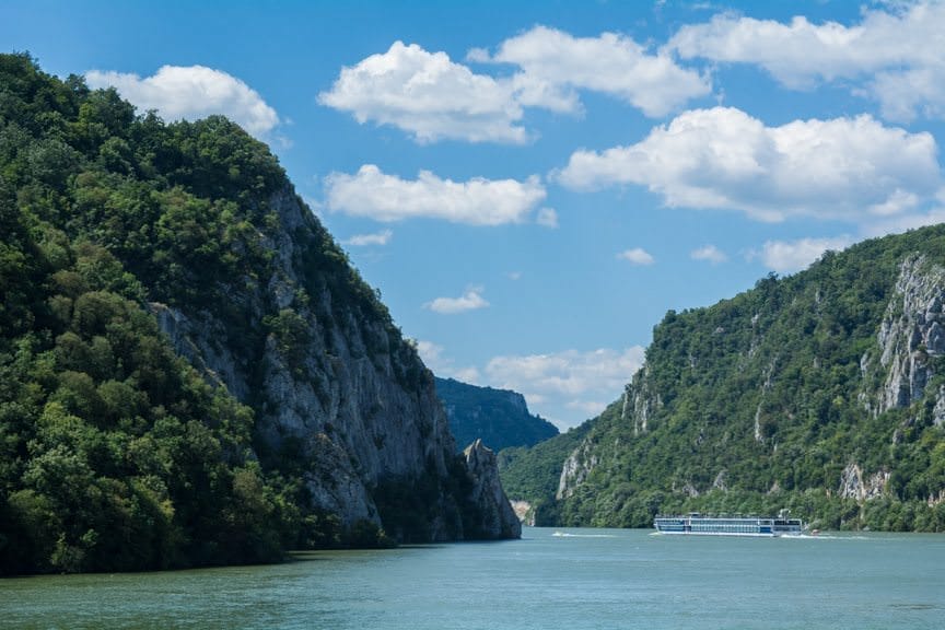 Cruising the Danube's Iron Gates with Viking River Cruises this afternoon.