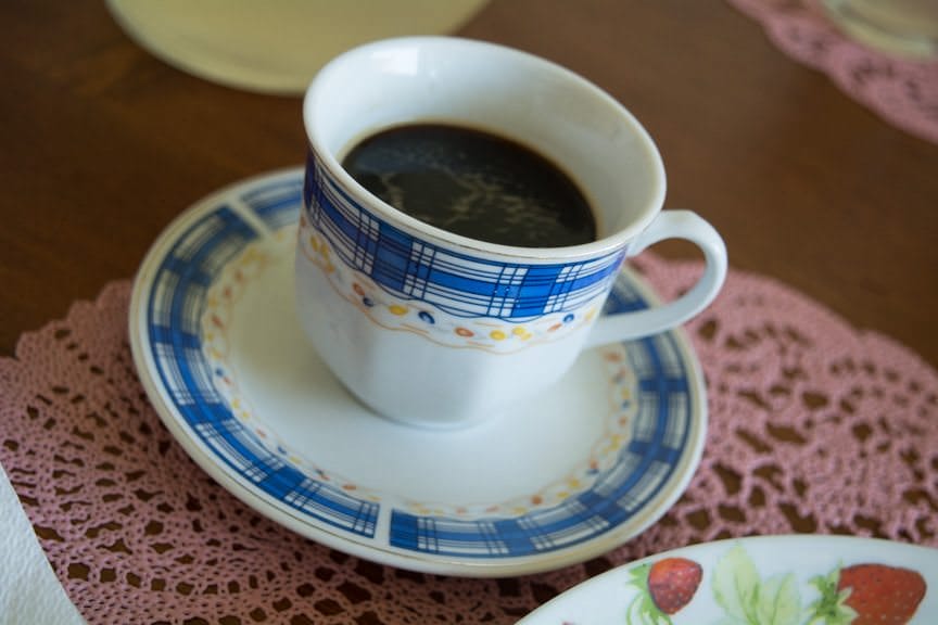 ...fresh coffee, and a shot of Slivovitz plum brandy. Photo ©  2016 Aaron Saunders