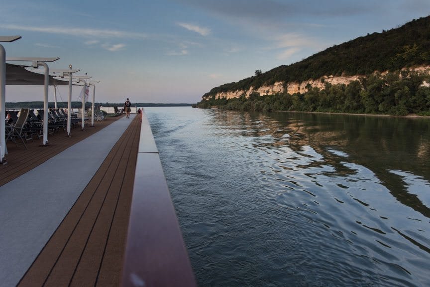 Tonight, our scenic cruising feels more like we're traversing a miniature version of Alaska's Inside Passage. There are few towns, and fewer people. Photo © 2016 Aaron Saunders