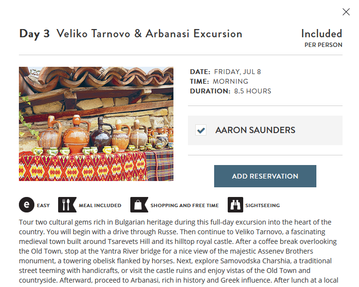 My Viking Journey makes it easy to pre-book shore excursions - even the complimentary ones. 