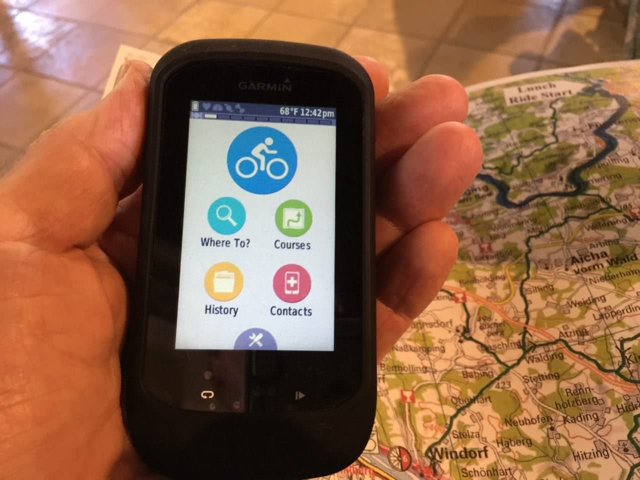 Garmin GPS with our courses for the week preloaded. © 2016 Ralph Grizzle