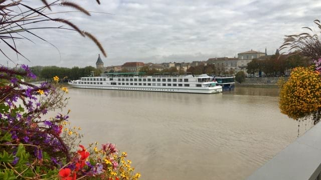 CroisiEurope's Cyrano de Bergerac and AmaWaterways AmaDolce in Libourne, France. © 2016 Ralph Grizzle