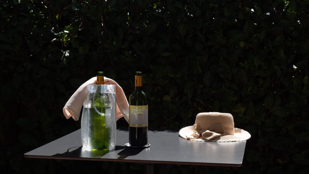 wine and hat