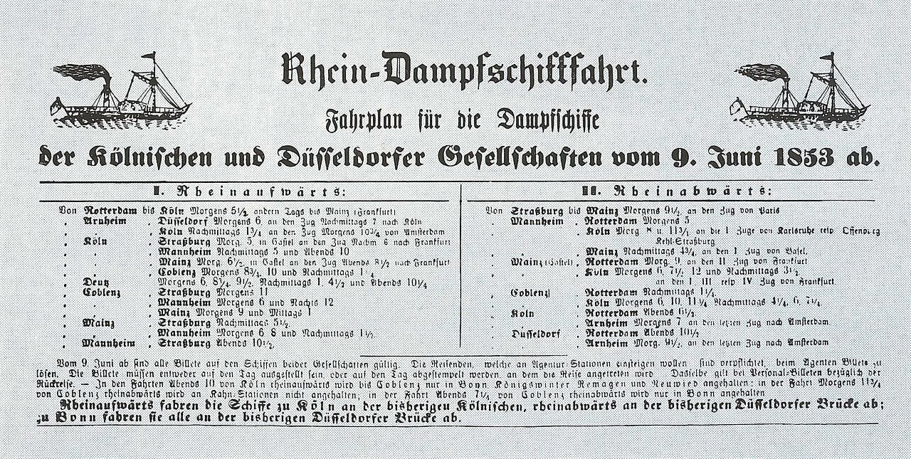 KD Fahrplan 1853