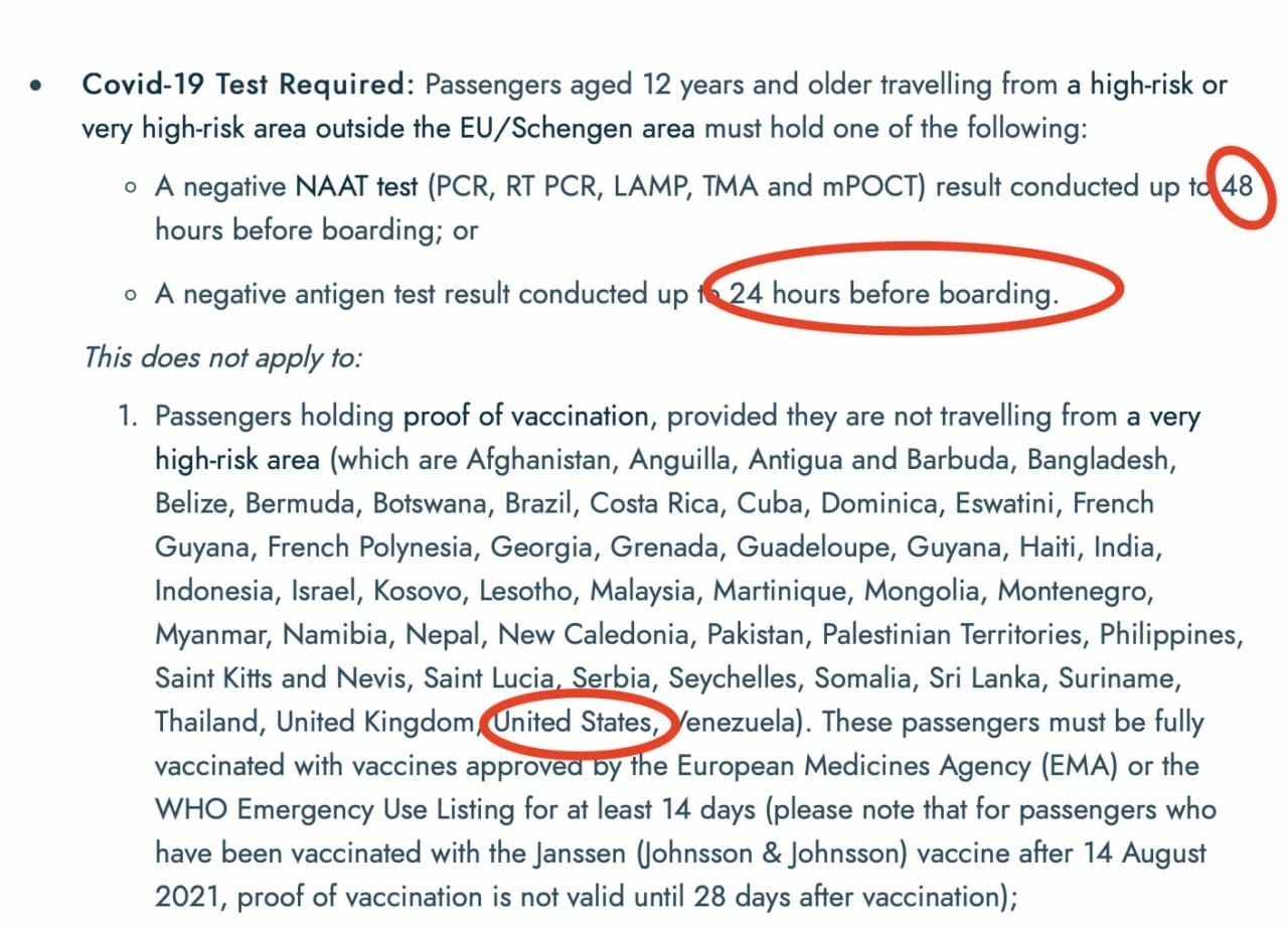 netherlands negative test requirements