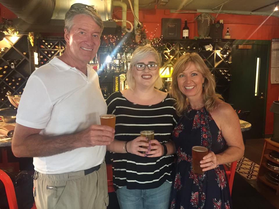 Ralph, Kristin Karst, and me in Asheville in 2014.