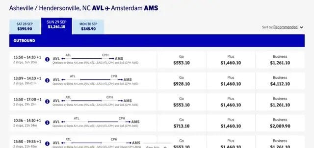 Dream Cruise Business Class Air For Only $2,594? 1 sasflight
